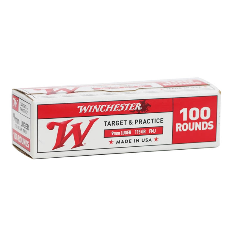 Winchester USA 9mm Luger Ammo 115 Grain FMJ 100 Rounds Value Pack