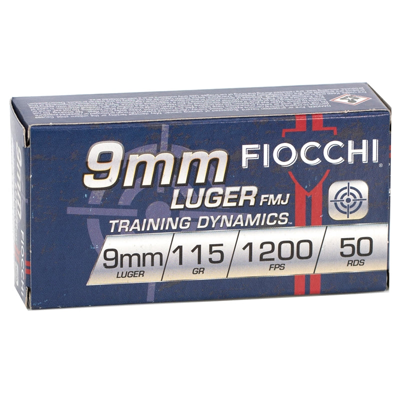 Fiocchi Training Dynamics 9mm Luger Ammo 115 grain Full Metal Jacket