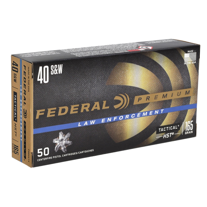 Federal Law Enforcement 40 S&W Ammo 165 Grain HST Jacketed Hollow Point