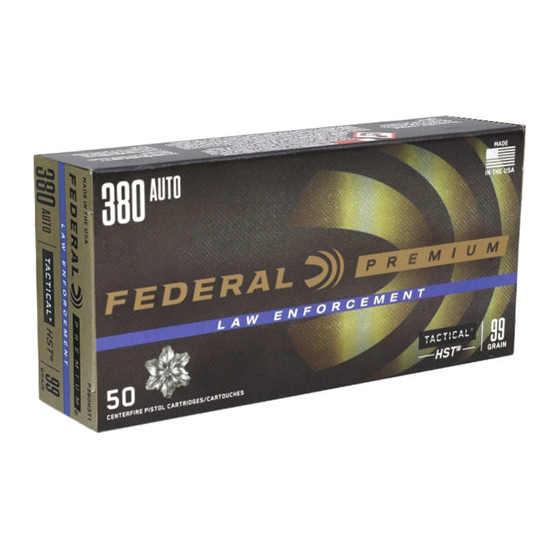 Federal Law Enforcement 380 ACP AUTO Ammo 99 Grain HST Jacketed Hollow Point