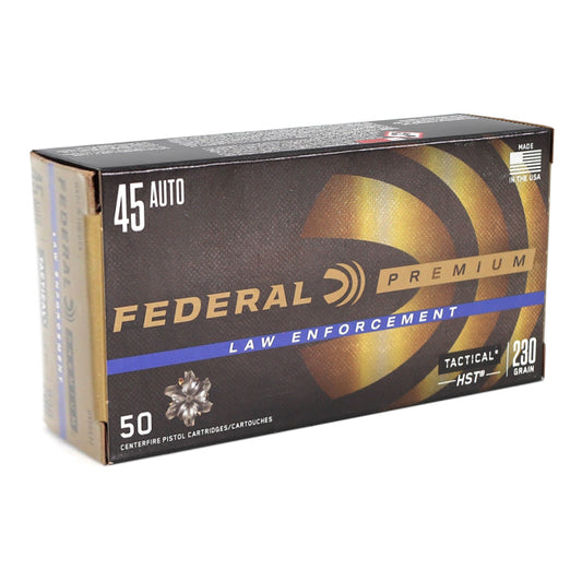 Federal Law Enforcement 45 ACP AUTO Ammo 230 Grain HST Jacketed Hollow Point
